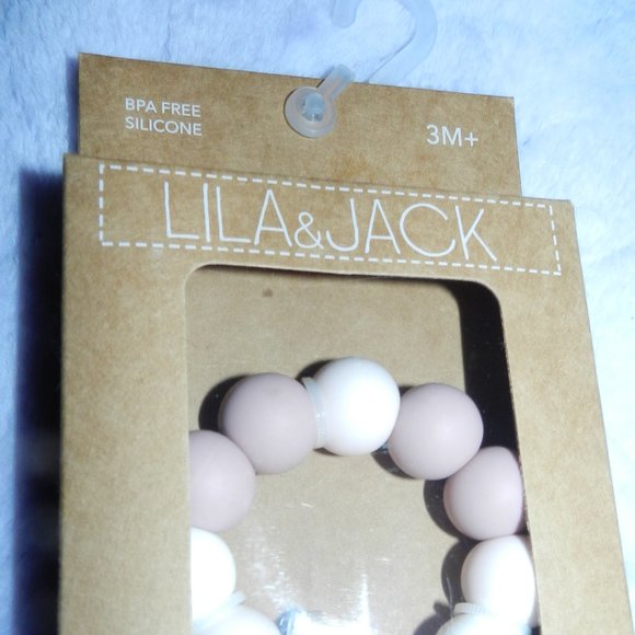 Lila & Jack 100% Food Grade & Beech Wood Silicone & Gem Baby Teether (Pink) NEW - Picture 5 of 10